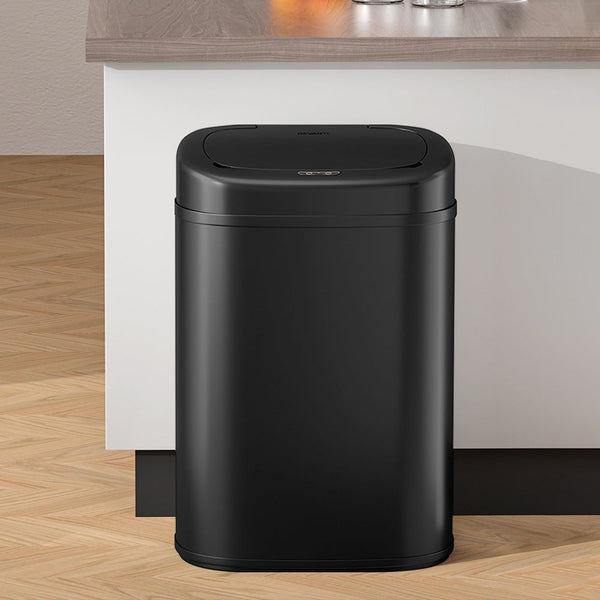 Devanti 82L Motion Sensor Bin Rubbish Automatic Black Rubbish Bins