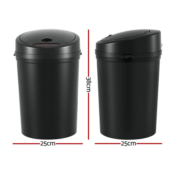 Devanti Sensor Bin Motion Kitchen Automatic Trash Can Black 9L Rubbish Bins