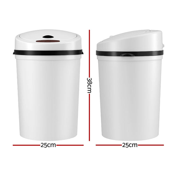Devanti Sensor Bin Motion Kitchen Automatic Trash Can White 9L Rubbish Bins