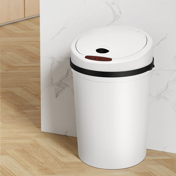 Devanti Sensor Bin Motion Kitchen Automatic Trash Can White 9L Rubbish Bins