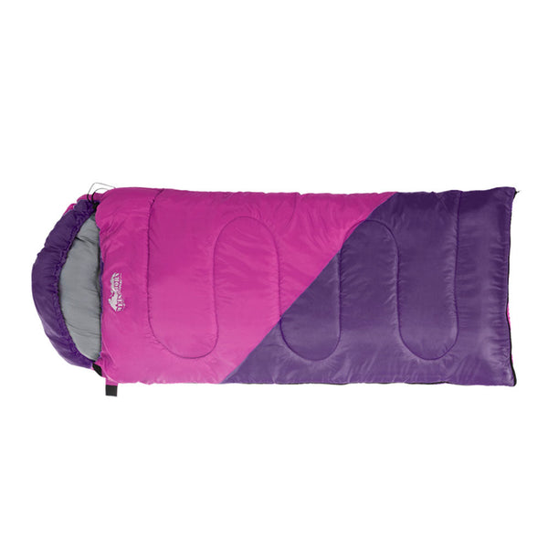 Weisshorn Sleeping Bag Kids Single 172Cm Thermal Camping Hiking Pink Sleeping Bags