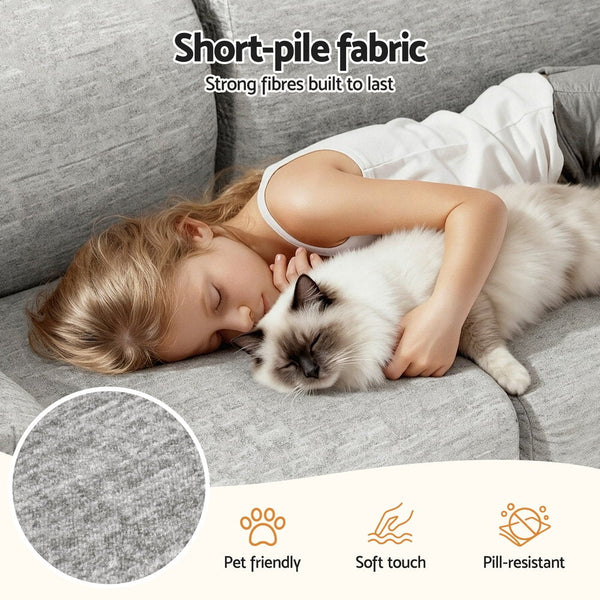 Artiss 2 Seater Sofa Modular Sectional Sofas Couch Bed No Assembly Living Room Grey Sofas Armchairs & Couches