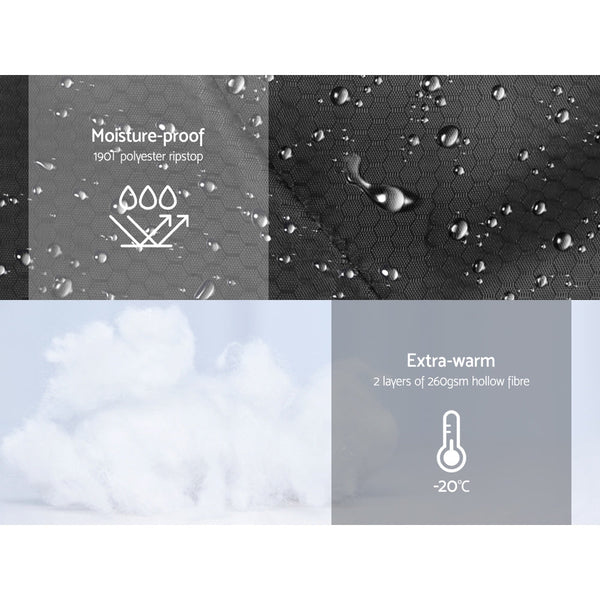 Weisshorn Sleeping Bag Single Thermal Camping Hiking Tent Black 20C Sleeping Bags