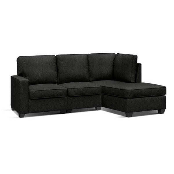 Artiss Modular Sofa Chaise Set Four Seater Dark Grey Furniture For Home And Garden Sofas Armchairs & Couches
