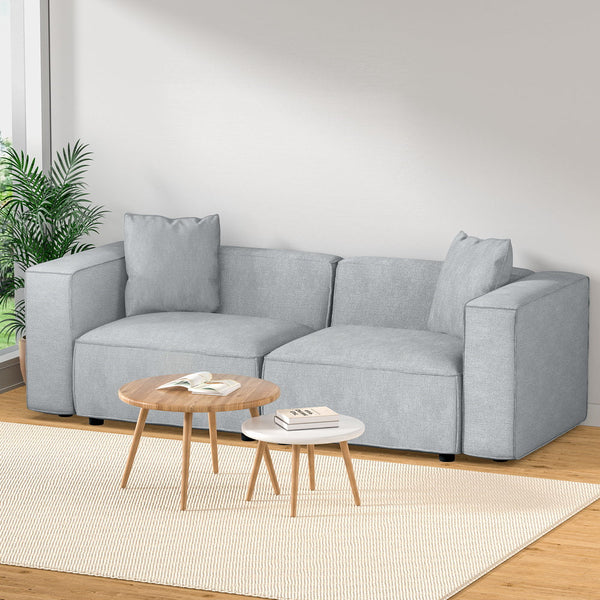 Artiss Modular Sofa Chaise Set 2 Seater Grey Sofas Armchairs & Couches