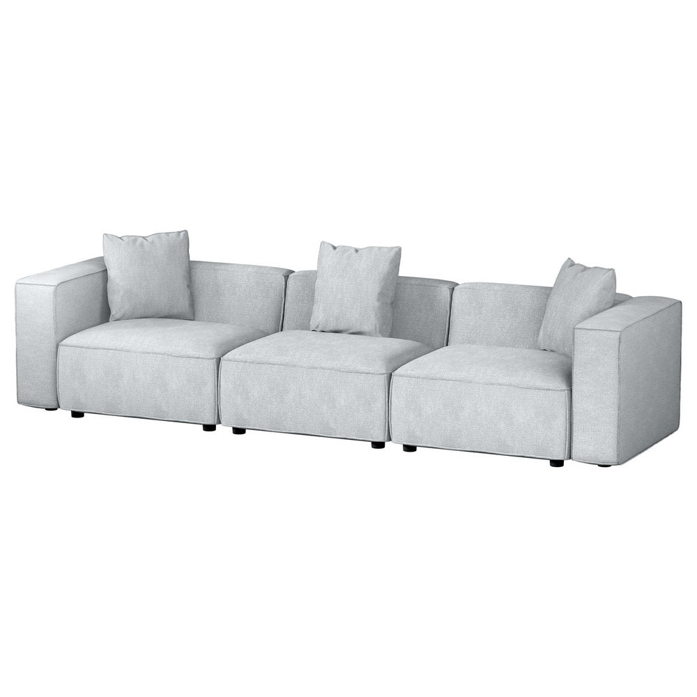 Artiss Modular Sofa Chaise Set 3 Seater Grey Sofas Armchairs & Couches