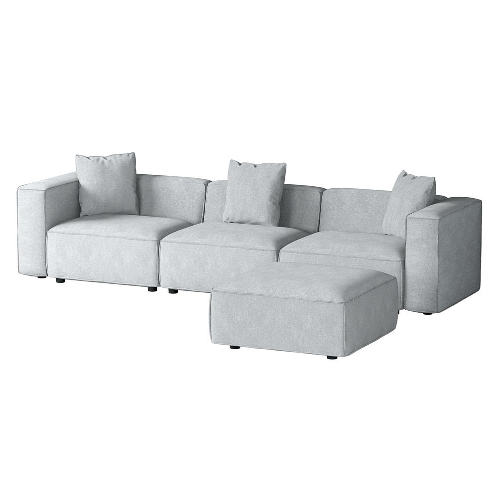 Artiss Modular Sofa Chaise Set 4 Seater Grey Sofas Armchairs & Couches