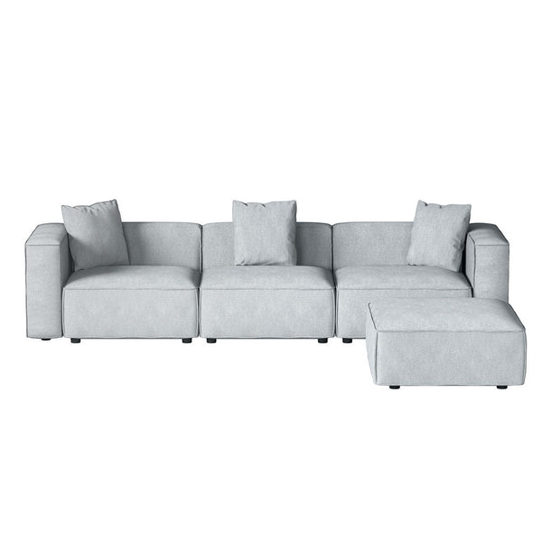 Artiss Modular Sofa Chaise Set 4 Seater Grey Sofas Armchairs & Couches