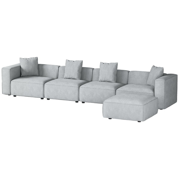 Artiss Modular Sofa Chaise Set 5 Seater Grey Sofas Armchairs & Couches