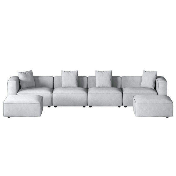 Artiss Modular Sofa Chaise Set 6 Seater Grey Sofas Armchairs & Couches