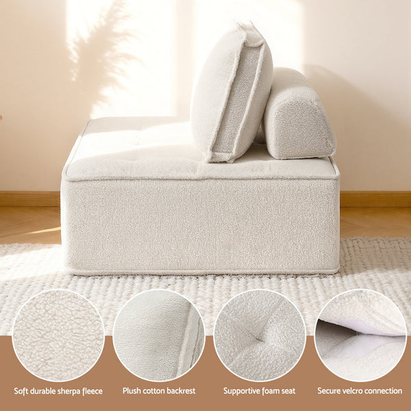 Artiss 2 Floor Sofa Lounge Chair With Pillow Kids Sofas Armchairs