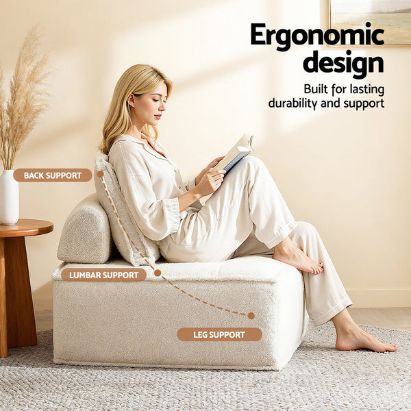 Artiss Floor Sofa Lounge Chair 6 Seater With Pillow Kids Sofas Armchairs