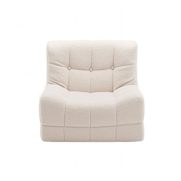 Artiss Single Boneless Couch White Fabric Small Living Room Sofa Sofas Armchairs & Couches
