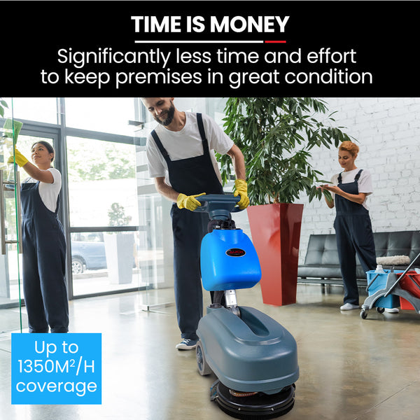 Auch Fsh14 Floor Scrubber & Dryer 360Mm Battery Powered Walk Behind Multi Purpose Commercial Grade Machine Mops Brooms & Scrubbers