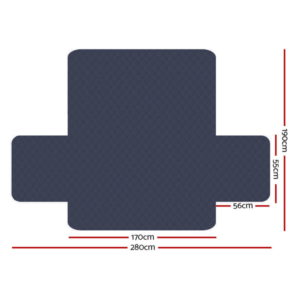 Artiss Sofa Cover Couch Covers 3 Seater Quilted Dark Grey Slipcovers