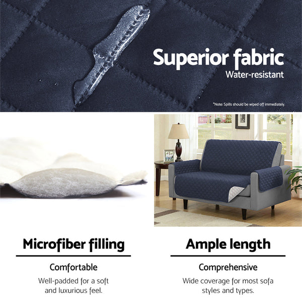 Artiss Sofa Cover Couch Covers 3 Seater Quilted Dark Grey Slipcovers