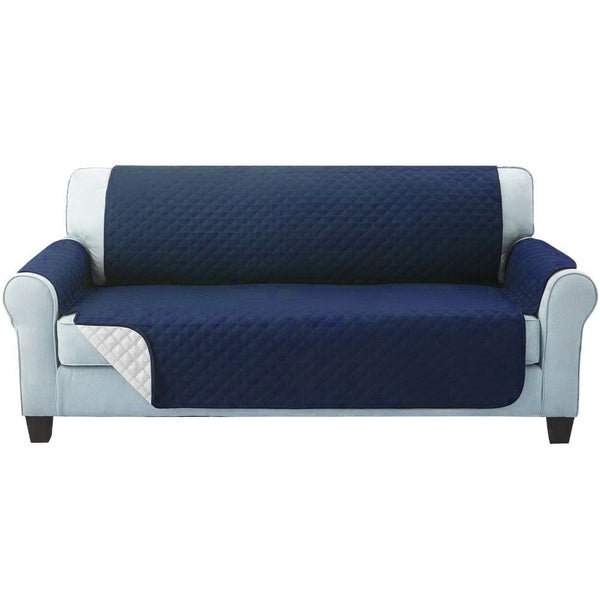 Artiss Sofa Cover Couch Covers 3 Seater Quilted Navy Slipcovers