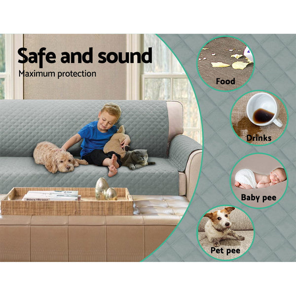 Artiss Sofa Cover Couch Covers 3 Seater 100% Water Resistant Grey Slipcovers