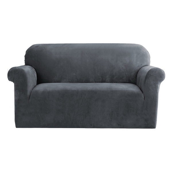 Artiss Sofa Cover Couch Covers 2 Seater Velvet Grey Slipcovers