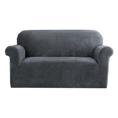 Artiss Sofa Cover Couch Covers 2 Seater Velvet Grey Slipcovers