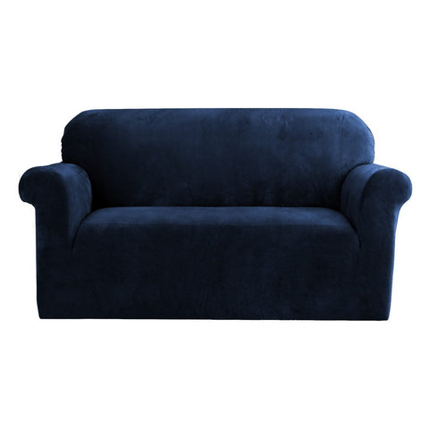 Artiss Sofa Cover Couch Covers 2 Seater Velvet Sapphire Slipcovers