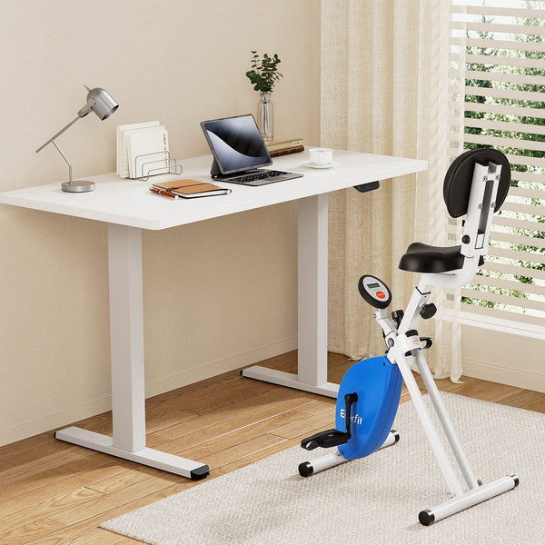 Artiss Under Desk Folding X Bike With 140Cm Automatic Standing Magnetic Resistance White Exercise Bikes