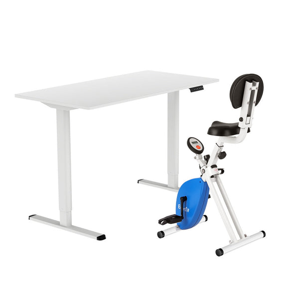 Artiss Under Desk Folding X Bike With 120Cm Automatic Standing Magnetic Resistance White Exercise Bikes