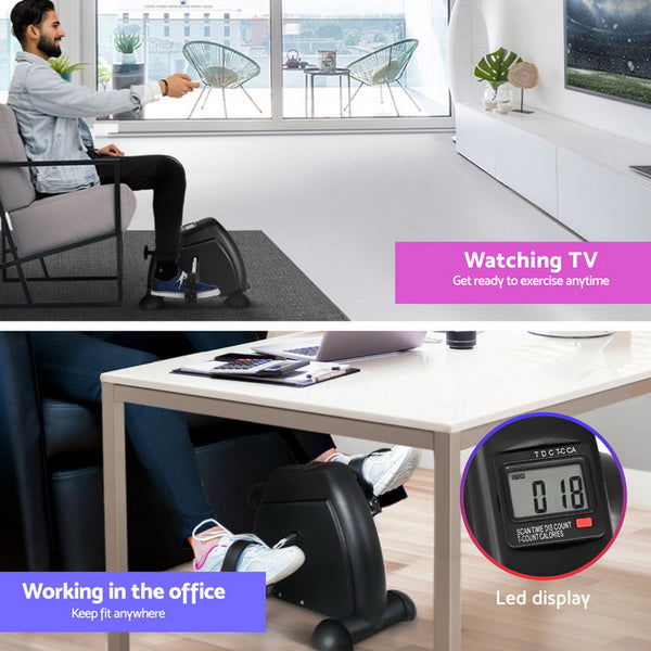 140Cm Artiss Electric Standing Desk With Mini Pedal Exercise Bike Home Office Exercise Bikes