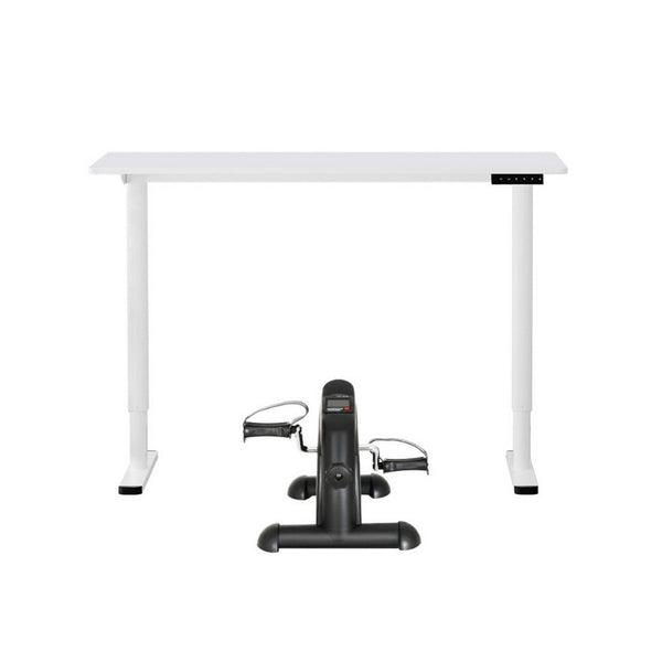 Artiss 120Cm Electric Standing Desk With Mini Peal Exercise Bike Home Office Exercise Bikes