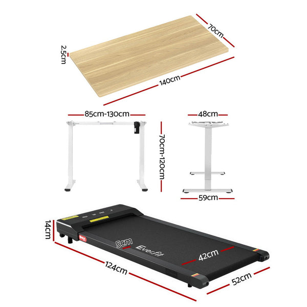 Artiss Electric Treadmill With 140Cm Automatic Standing Desk Walking Pad 400Mm Treadmills