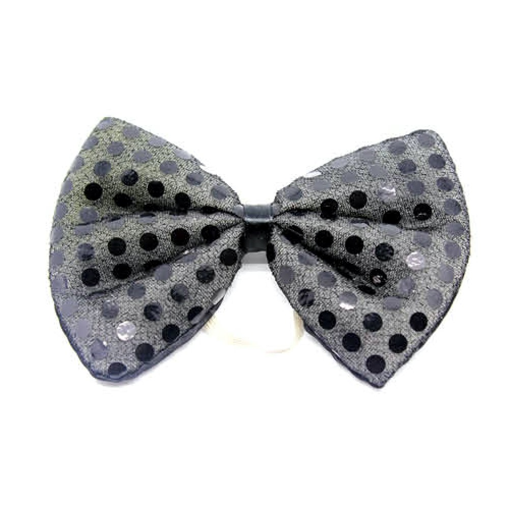 Br Costumes Sequin Bow Tie Polka Dots Bowtie Party Unisex 13Cm X 9Cm Clown Black Unisex Costumes