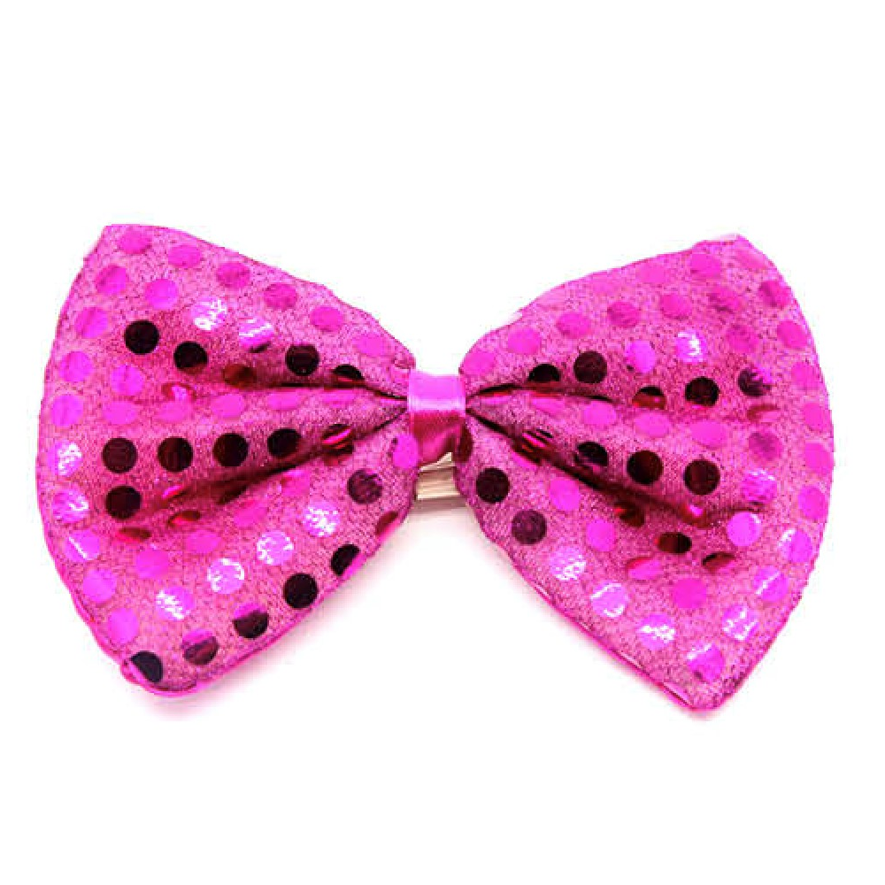 Br Costumes Sequin Bow Tie Polka Dots Bowtie Party Unisex 13Cm X 9Cm Clown Hot Pink Unisex Costumes