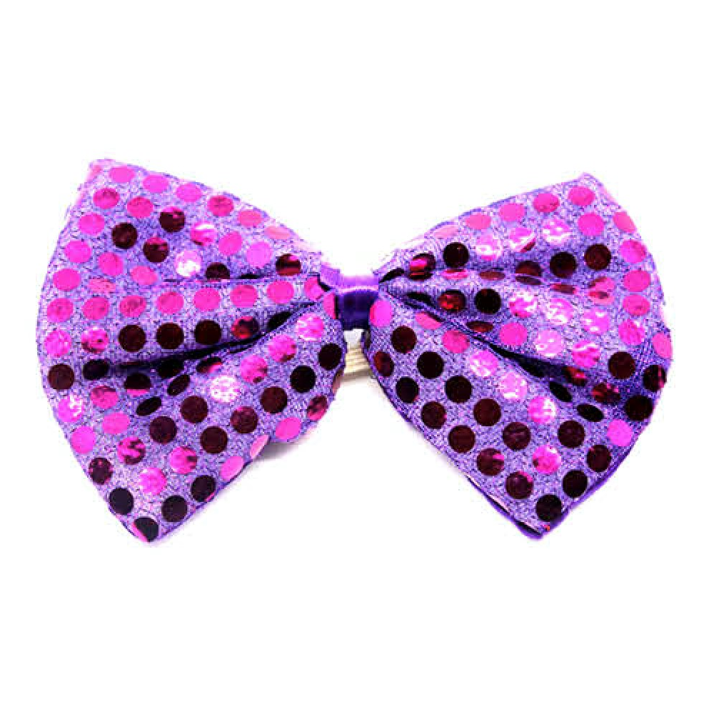 Br Costumes Sequin Bow Tie Polka Dots Bowtie Party Unisex 13Cm X 9Cm Clown Purple Unisex Costumes