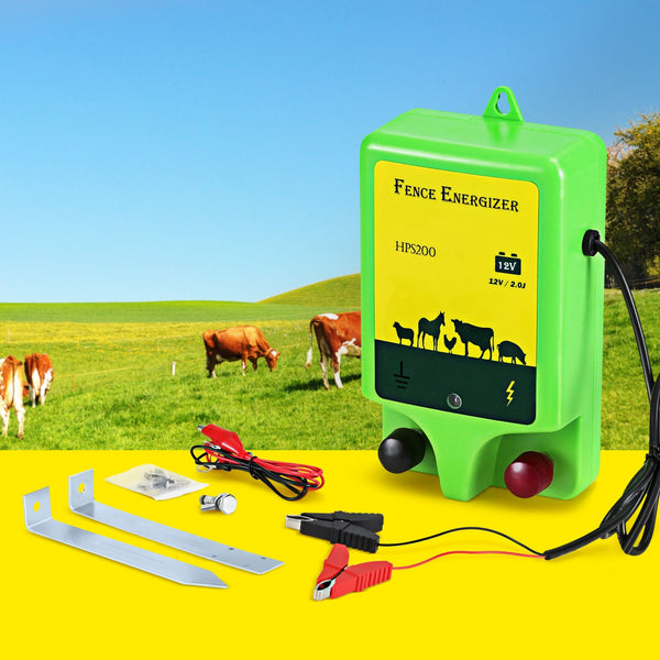 Giantz 18Km Electric Fence Energiser 1.56J Electric Fencing