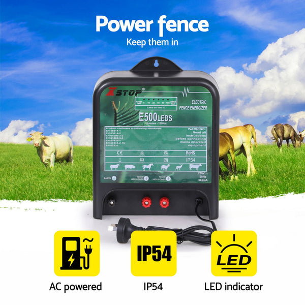 Xstop Electric Fence Energiser 5J 220 240V 120Km Electric Fencing