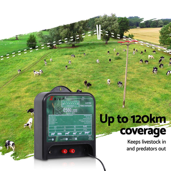 Xstop Electric Fence Energiser 5J 220 240V 120Km Electric Fencing