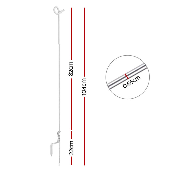Giantz 20X Electric Fence Pigtail Posts Steel Tape Fencing Electric Fencing