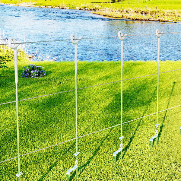 Giantz 20X Electric Fence Pigtail Posts Steel Tape Fencing Electric Fencing