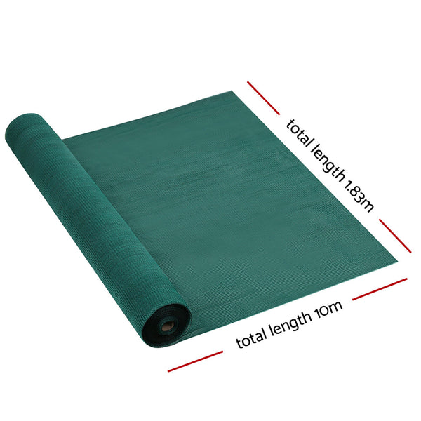 Instahut 30% Shade Cloth 1.83X10m Shadecloth Wide Heavy Duty Green Shade Sails