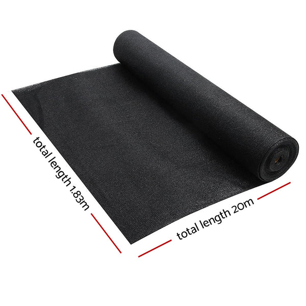 Instahut 50% Shade Cloth 1.83X20m Sail Heavy Duty Shadecloth Garden Mesh Roll Bk Shade Sails