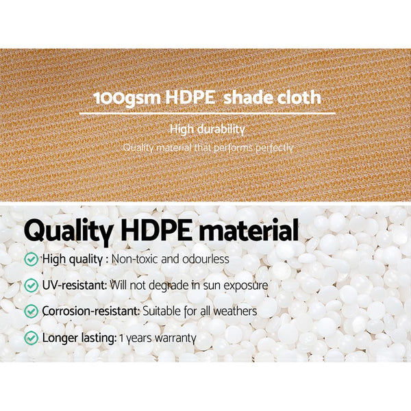 Instahut 50% Shade Cloth 1.83X50m Shadecloth Sail Heavy Duty Beige Shade Sails