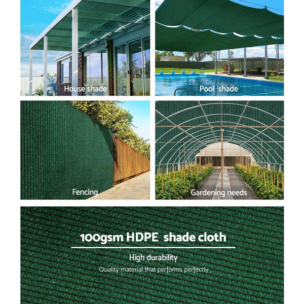 Instahut 50% Shade Cloth 3.66X20m Shade Cloth Sail Heavy Duty Shadecloth Garden Mesh Roll Gr Shade Sails