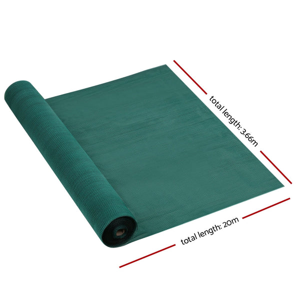 Instahut 30% Shade Cloth 3.66X20m Shadecloth Wide Heavy Duty Green Shade Sails