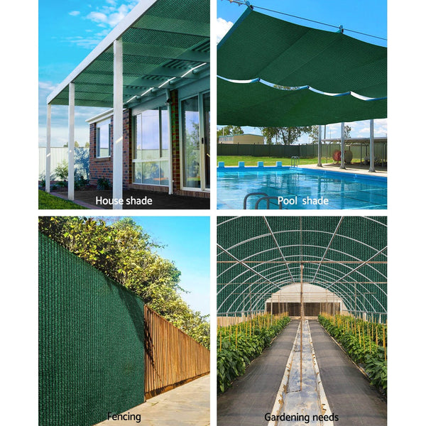 Instahut 50% Shade Cloth 3.66X30m Shade Cloth Sail Heavy Duty Shadecloth Garden Mesh Roll Gr Shade Sails