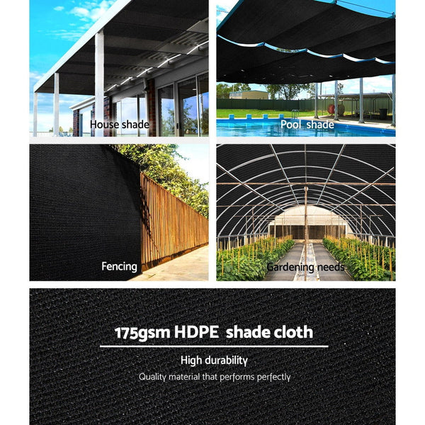 Instahut 70% Shade Cloth 3.66X30m Shade Cloth Sail Heavy Duty Shadecloth Garden Mesh Roll Bk Shade Sails