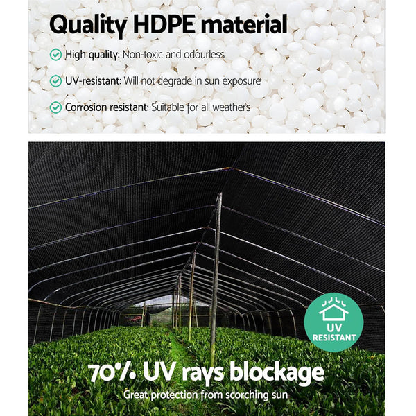 Instahut 70% Shade Cloth 3.66X30m Shade Cloth Sail Heavy Duty Shadecloth Garden Mesh Roll Bk Shade Sails