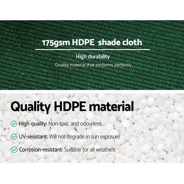 Instahut 70% Shade Cloth 3.66X30m Shadecloth Sail Heavy Duty Green Shade Sails