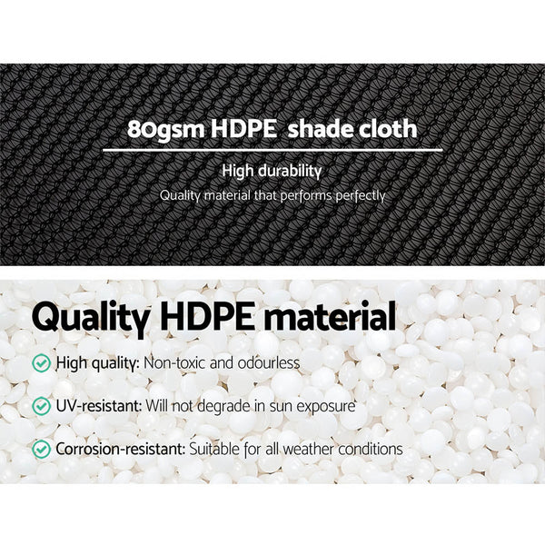 Instahut 30% Shade Cloth 3.66X30m Shadecloth Wide Heavy Duty Black Shade Sails