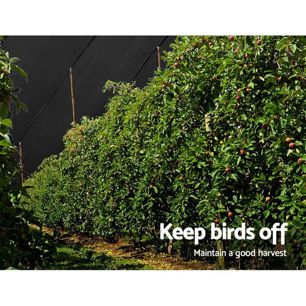 Instahut 30% Shade Cloth 3.66X30m Shadecloth Wide Heavy Duty Black Shade Sails