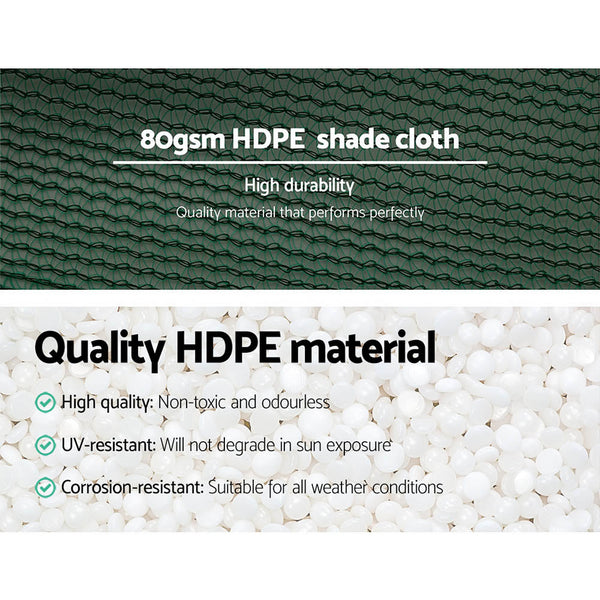 Instahut 30% Shade Cloth 3.66X30m Shadecloth Wide Heavy Duty Green Shade Sails